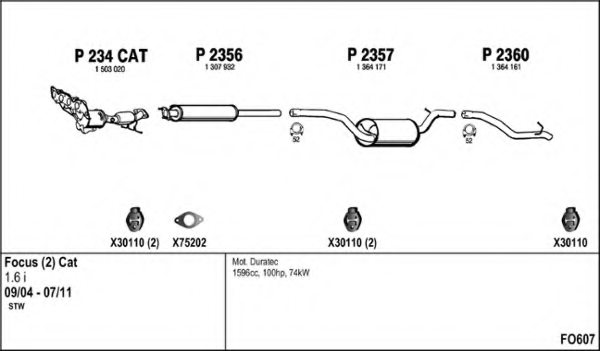 FENNO FO607 Exhaust System